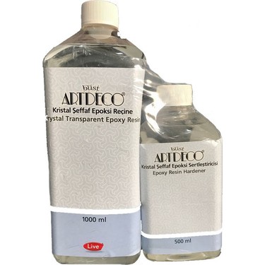 Artdeco Kristal Şeffaf Epoksi Reçine Seti 1000ml+500ml Artdeco Kristal Şeffaf Epoksi Reçine Seti 1000ml+500ml