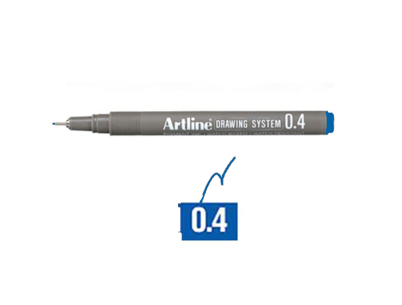 artline drawing system teknik cizim kalemi mavi 0 4