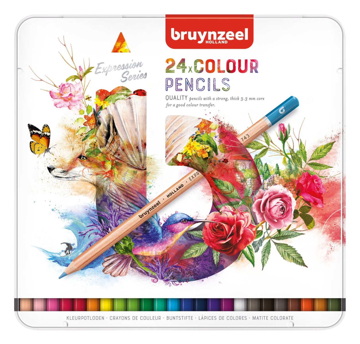 Bruynzeel Expression colour pencil tin | 24 colours