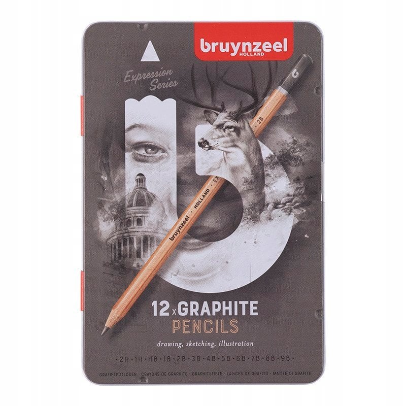 Bruynzeel Expression graphite pencil tin | 12 pieces