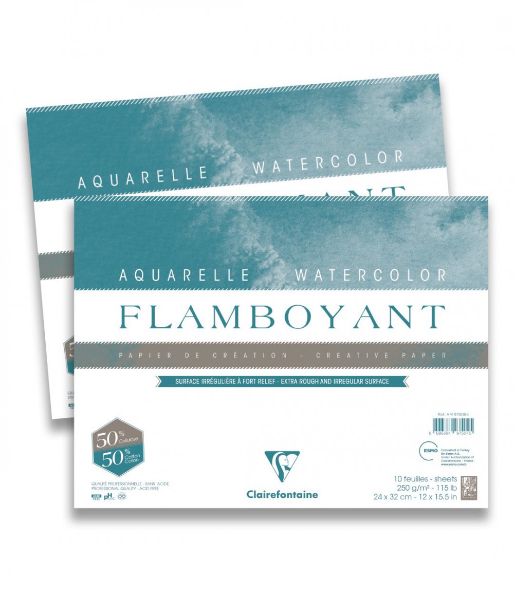 Clairefontaine Flamboyant Sulu Boya Bloğu 24x32 Cm 250 Gr 10 Yaprak