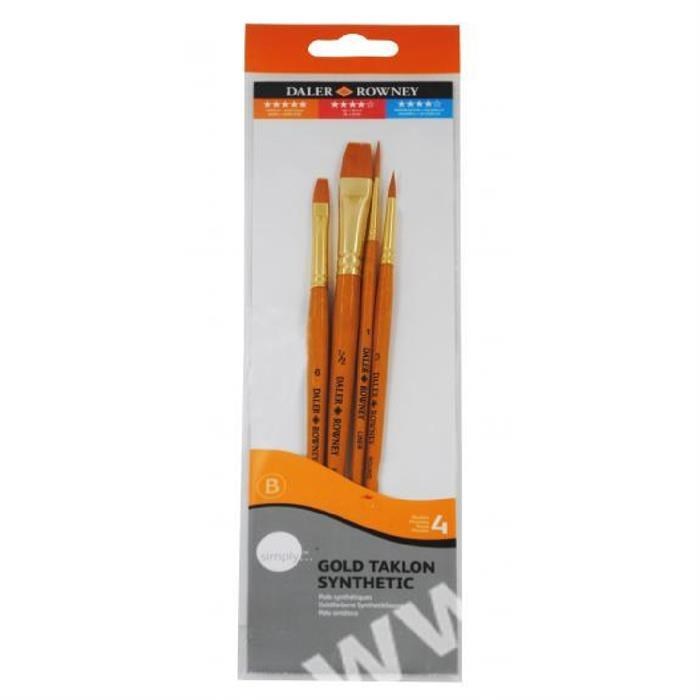 Daler Rowney Gold Taklon Short  4"lü Fırça Seti