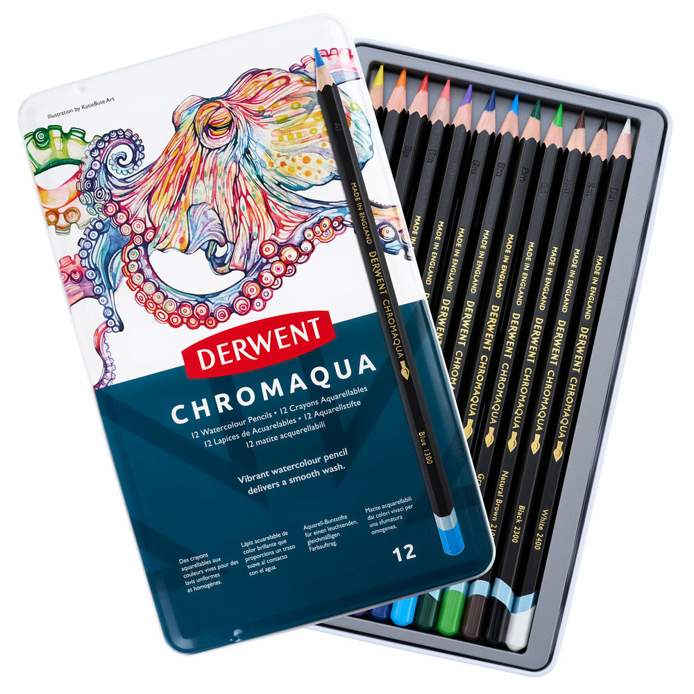 Derwent Chromaqua Sulu Boya Kalemi – Aquarell 12 Renk