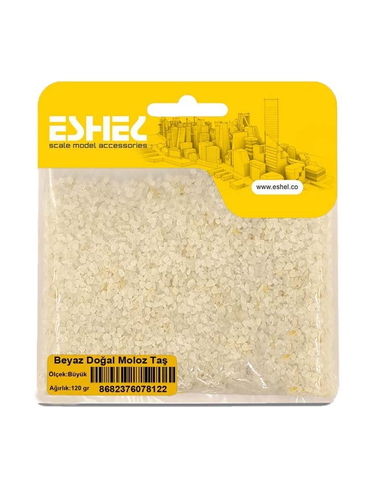 Eshel Maket Beyaz Doğal Moloz Taş Büyük 120gr
 Eshel Maket Beyaz Doğal Moloz Taş Büyük 120gr