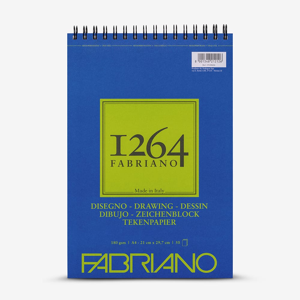 FABRIANO 1264 DRAWING A4 - 180 GR - F-1264 RESİM DEFTERİ - ÜST SPİRALLİ / 50 YP.