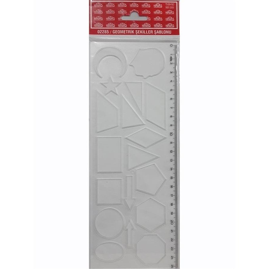 Hatas Geometrik Şekiller Şablonu 25 Cm. (02285)