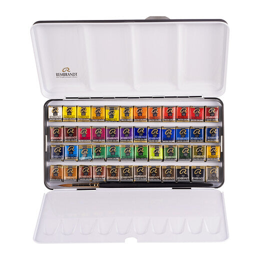 Rembrandt Watercolour metal tin set | 48 pans + brush Rembrandt Watercolour metal tin set | 48 pans + brush