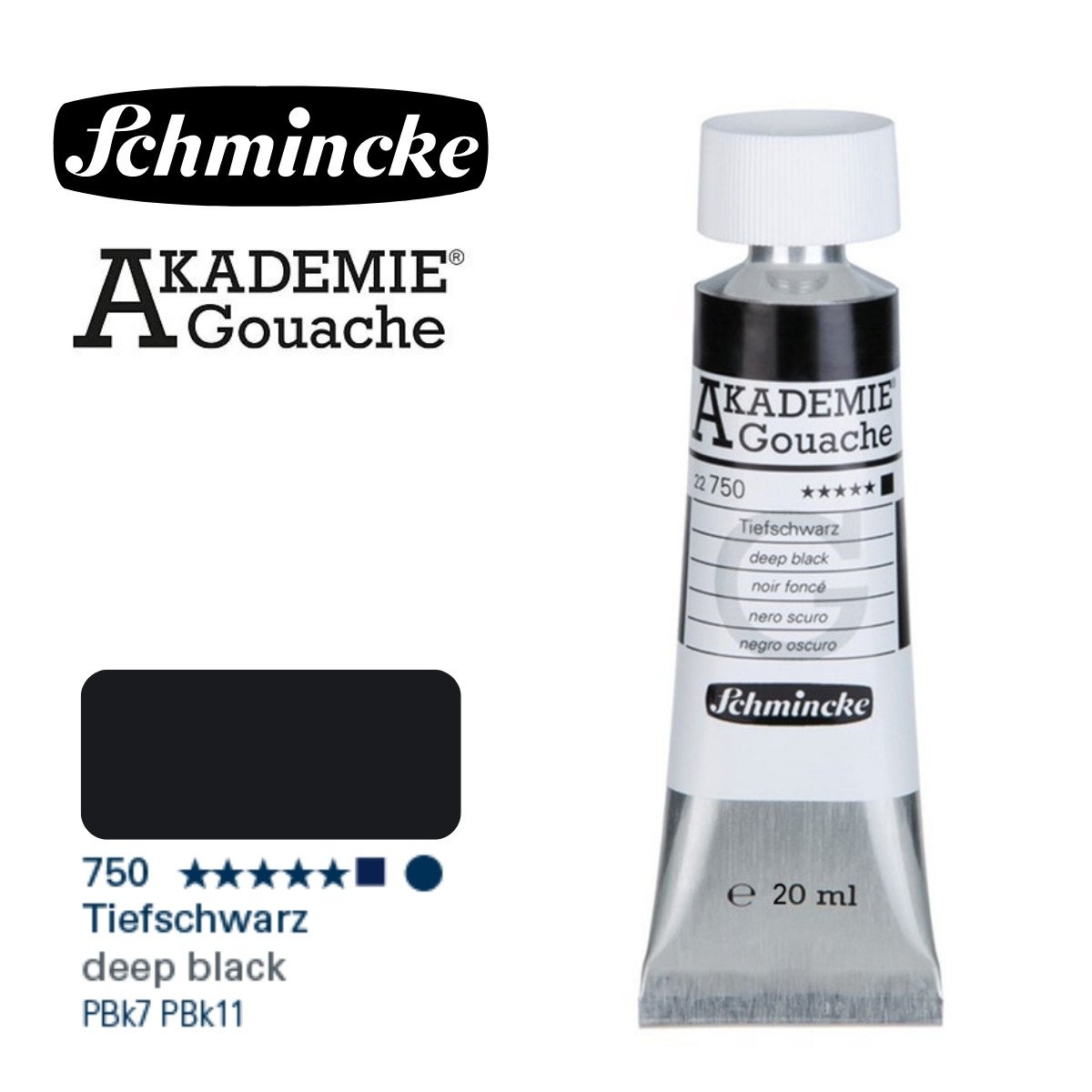 Schmincke Akademie Guaj Boya 20 ml 750 Deep Black Schmincke Akademie Guaj Boya 20 ml 750 Deep Black