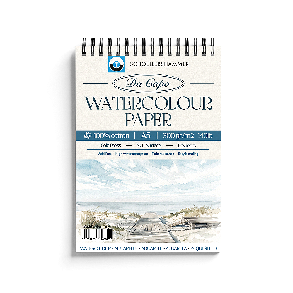 Schoellershammer Da Capo %100 Cotton Watercolor Pad A5 300gr 12yp