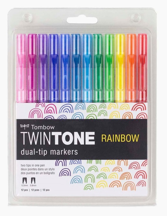 Tombow TWIN TONE Markör Rainbow Tonlar Seti (12rk)