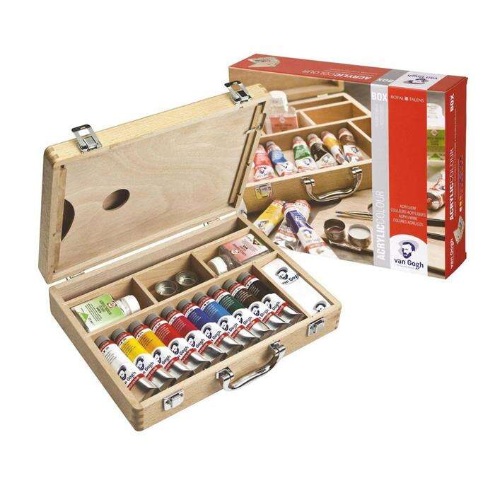 Van Gogh Acrylic colour wooden box Basic | 10 x 40 ml + accessories