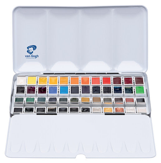 Van Gogh Watercolour metal case set | 48 half pans