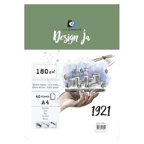 Alex Schoeller Design Ja 1921 Ekstra White Ince Dokulu 180g 40 Yp Blok A4