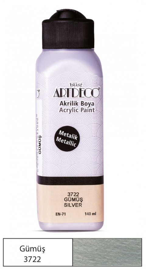 Artdeco Metalik Akrilik Boya 140ml Gümüş 3722