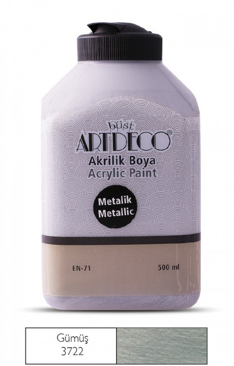 Artdeco Metalik Akrilik Boya 500ml Gümüş 3722