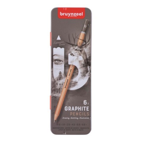 Bruynzeel Expression graphite pencil tin | 6 pieces