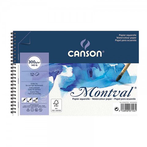 Canson Montval Spiralli Suluboya Blok 300 Gr. 32*41 Cm 12 Sayfa