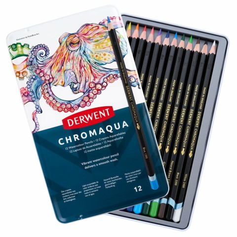 Derwent Chromaqua Sulu Boya Kalemi – Aquarell 12 Renk