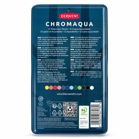 Derwent Chromaqua Sulu Boya Kalemi – Aquarell 12 Renk
