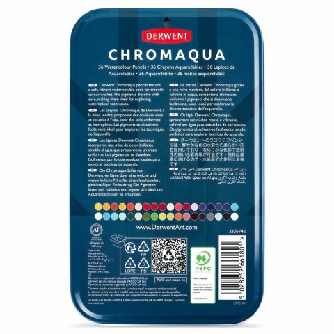 Derwent Chromaqua Sulu Boya Kalemi – Aquarell 36 Renk