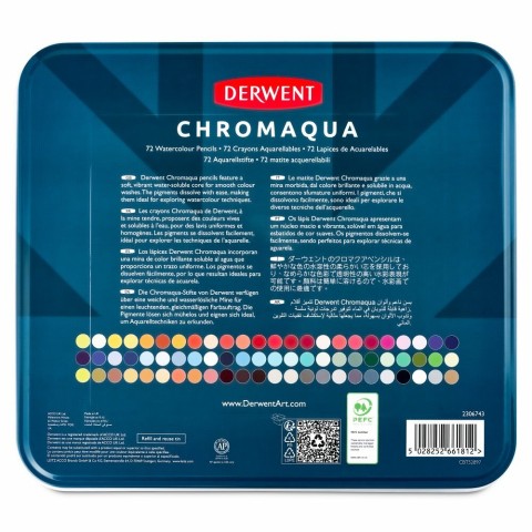 Derwent Chromaqua Sulu Boya Kalemi – Aquarell 72 Renk
