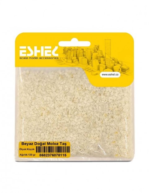 Eshel Maket Beyaz Doğal Moloz Taş Küçük 120gr
