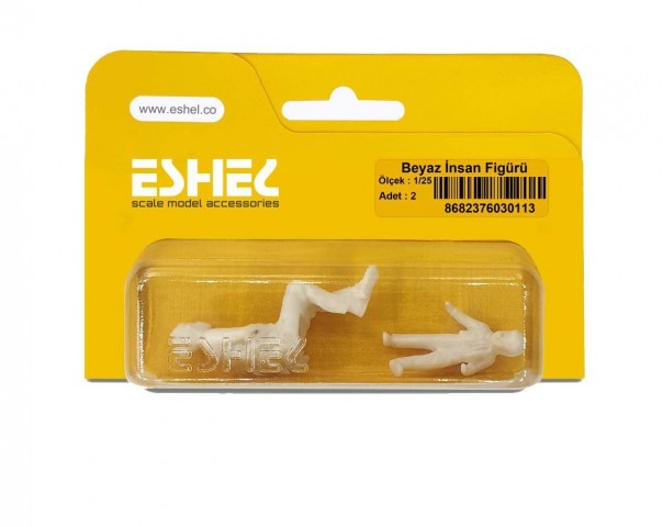 Eshel Maket Beyaz İnsan Figürü 1/25 2li
