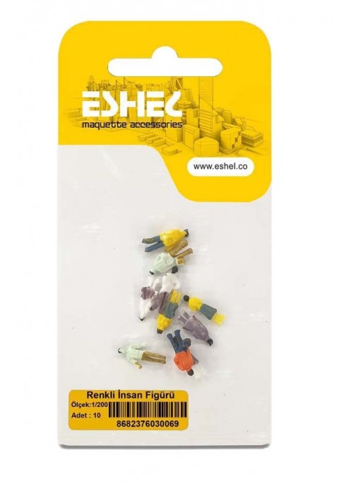 Eshel Maket Renkli İnsan Figürü 1/200 10lu

