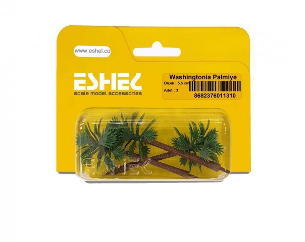 Eshel Maket Washingtonia Palmiye 3'lü Set 5.5 cm
