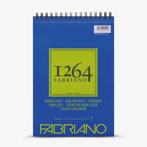 FABRIANO 1264 DRAWING A4 - 180 GR - F-1264 RESİM DEFTERİ - ÜST SPİRALLİ / 50 YP.