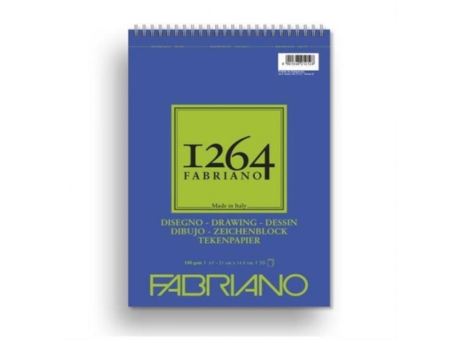 FABRIANO 1264 DRAWING A5 - 180 GR - F-1264 RESİM DEFTERİ - ÜST SPİRALLİ / 30 YP.
