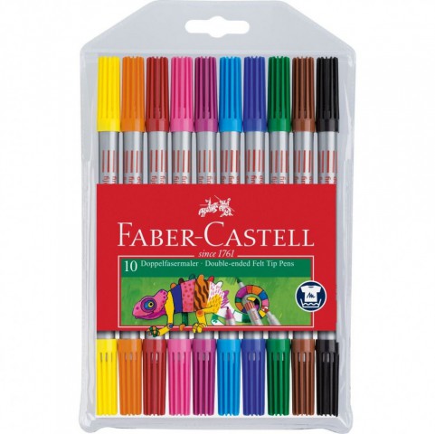 Faber Castell Cift Uclu Keceli Kalem Seti 10 Renk