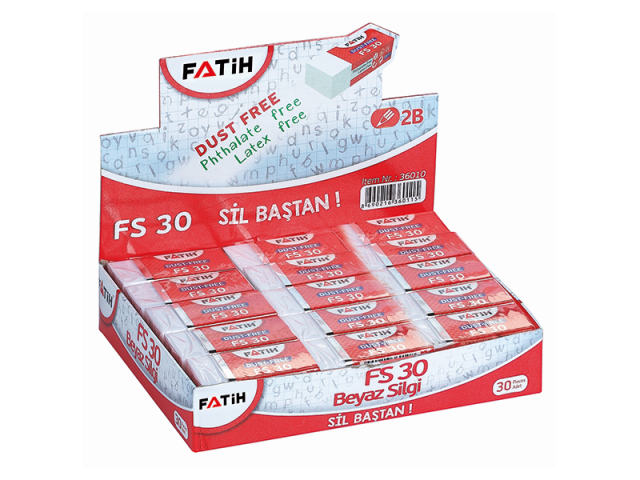 Fatih Fs30 Beyaz Silgi 30lu