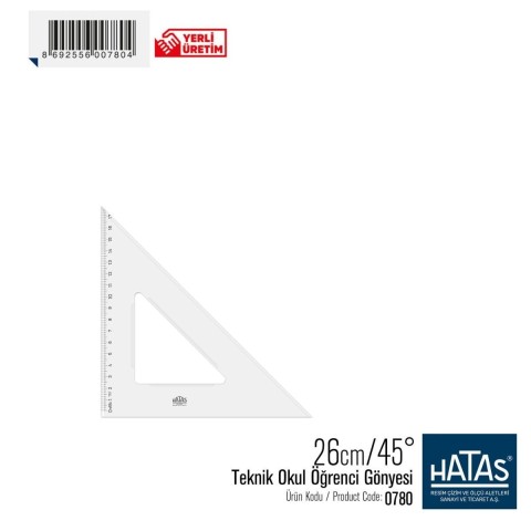 Hatas Teknik Okul Öğrenci Gönyesi  26 / 45 (0780)