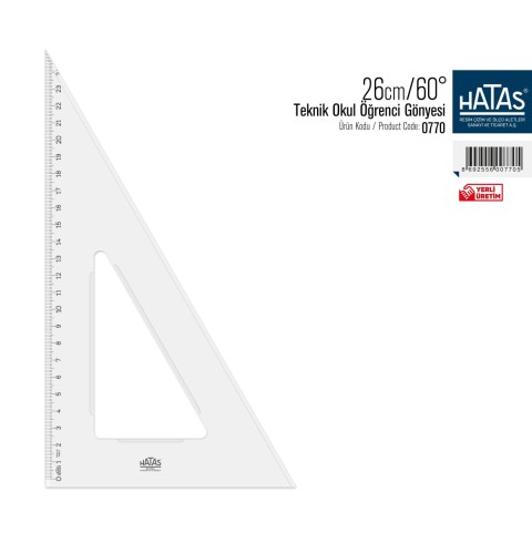 Hatas Teknik Okul Öğrenci Gönyesi  26 / 60 (0770)