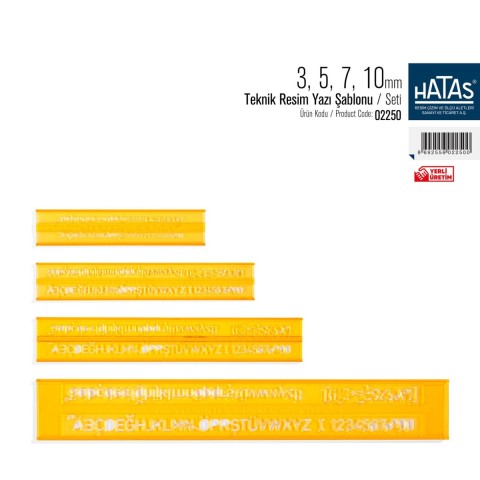 Hatas Teknik Resim Yazı Seti  3-5-7-10 Mm. ( Takım