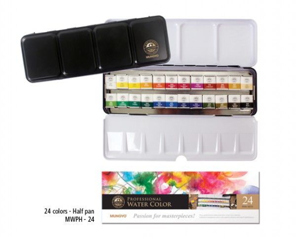Mungyo Professional Suluboya 1/2 Yarım Tablet 24 Renk