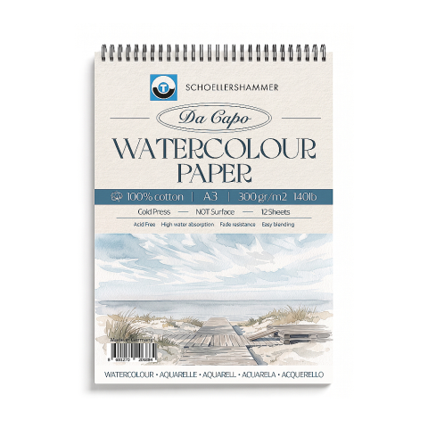 Schoellershammer Da Capo %100 Cotton Watercolor Pad A3 300gr 12yp