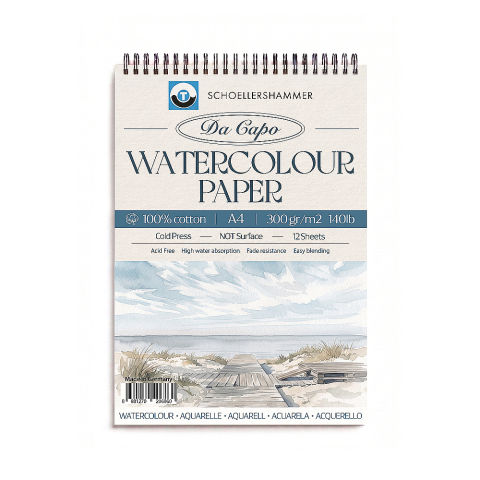 Schoellershammer Da Capo %100 Cotton Watercolor Pad A4 300gr 12yp