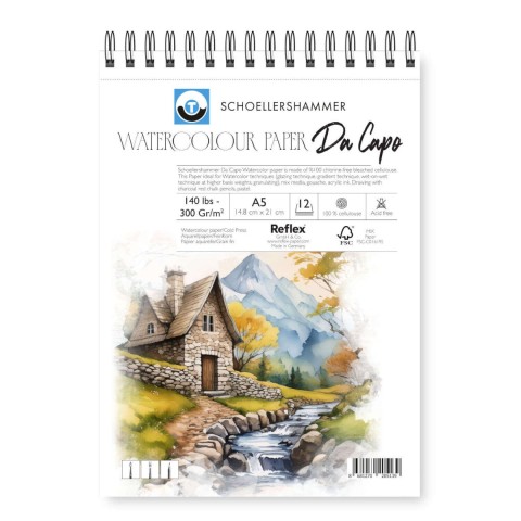 Schoellershammer Da Capo Watercolour Pad 300gr A5 12yp
