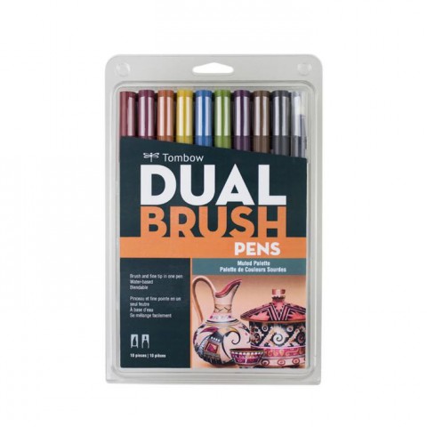 Tombow Dual Brush Pen Muted Colour Set 10 Renk