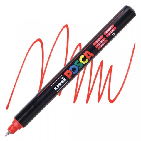 Uni Posca 1mr 0.7 Su Bazlı Poster Markörü Kırmızı