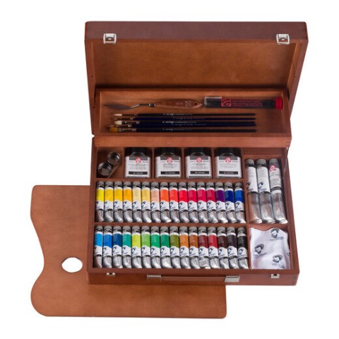 Van Gogh Oil colour wooden box Superior | 32 x 20 ml, 2 x 60 ml + accessories