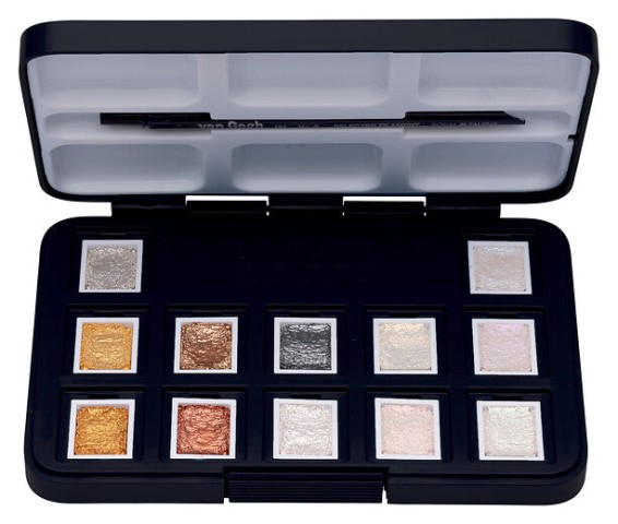 Van Gogh Watercolour pocket box specialty colours | 12 half pans