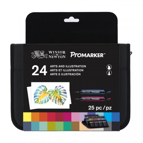 Winsor & Newton Promarker Grafik Kalemi Illustratıon 24 Renk Çantalı