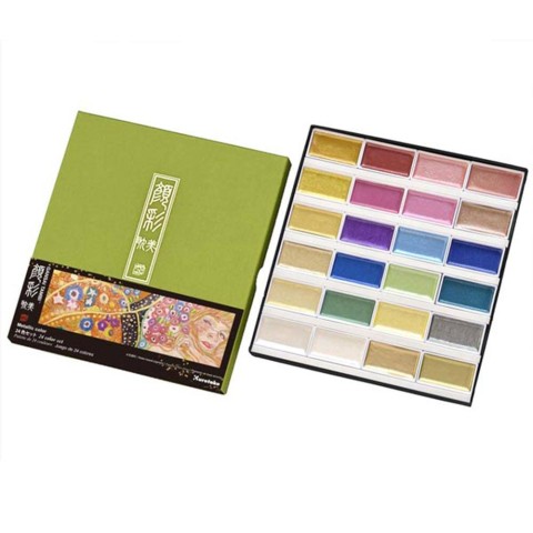 Zig Pigment Gansai Tambi Metalik Suluboya Seti 24'Lü